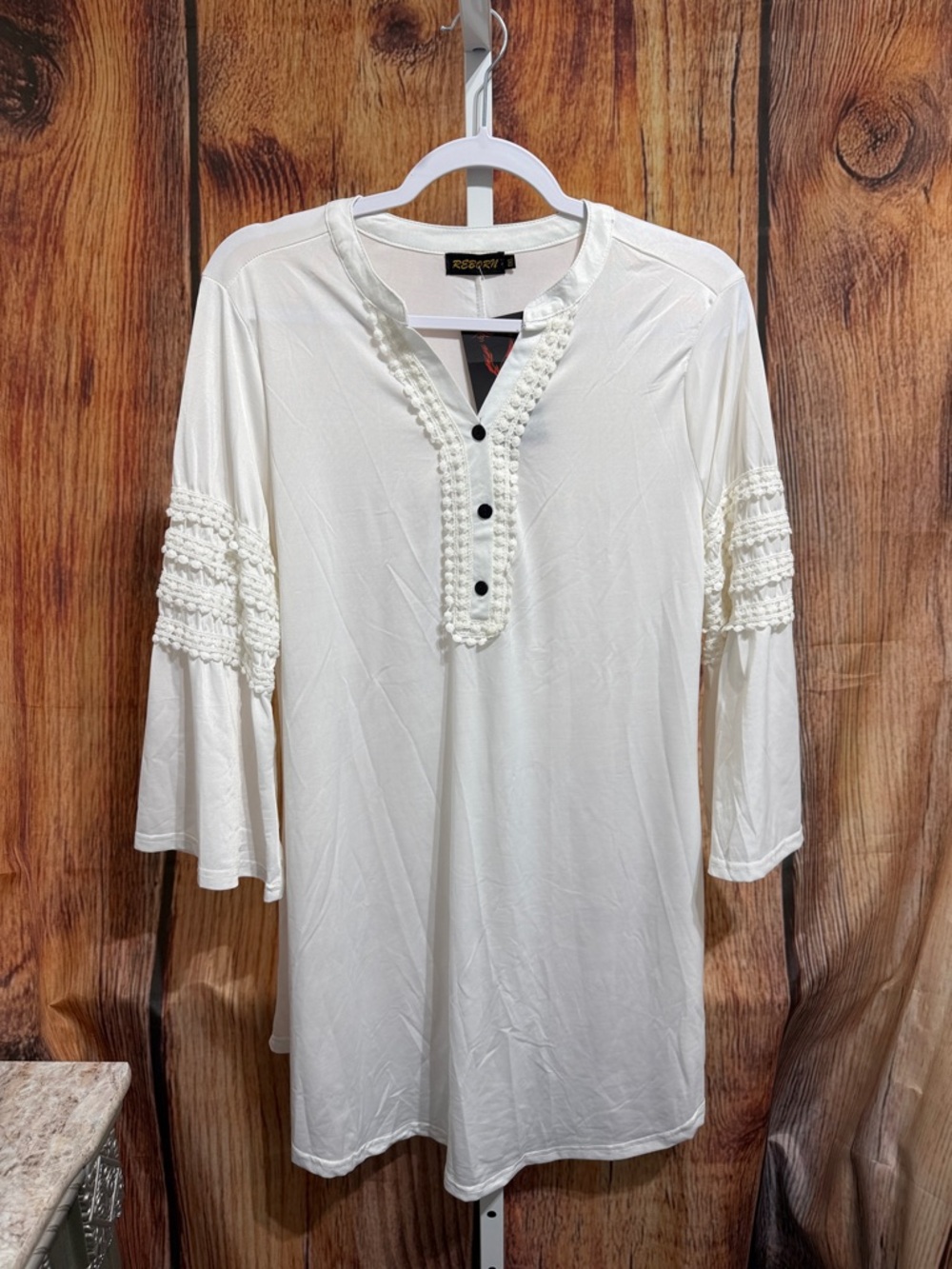 NWT! Reborn White Lace Sleeve Dress Size 1XL